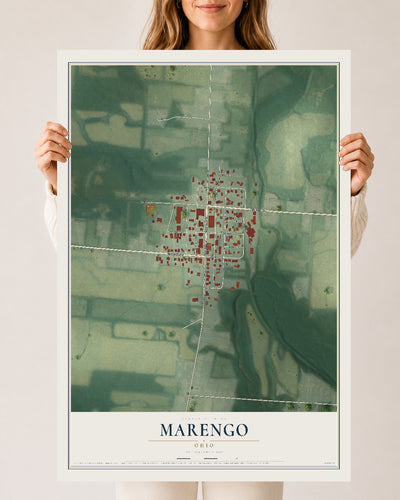 Map of Marengo, Ohio, 24 x 36 inch unframed archival matte print