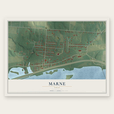 Marne, Ohio map print, the full design