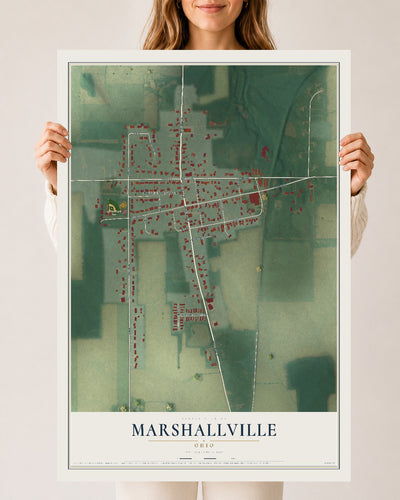 Map of Marshallville, Ohio, 24 x 36 inch unframed archival matte print