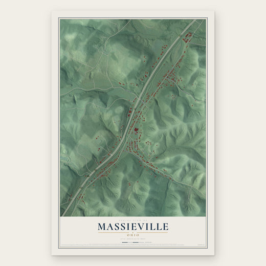 Massieville, Ohio map print, the full design