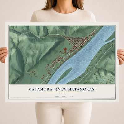 Map of Matamoras (New Matamoras), Ohio, 18 x 24 inch unframed archival matte print
