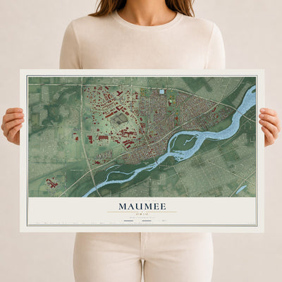 Map of Maumee, Ohio, 12 x 18 inch unframed archival matte print
