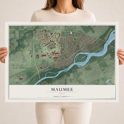 Map of Maumee, Ohio, 18 x 24 inch unframed archival matte print