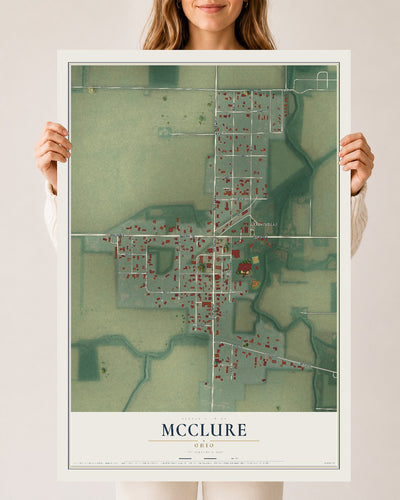 Map of McClure, Ohio, 24 x 36 inch unframed archival matte print
