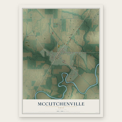McCutchenville, Ohio map print, the full design