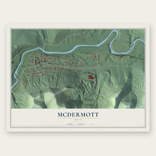 McDermott, Ohio map print, the full design
