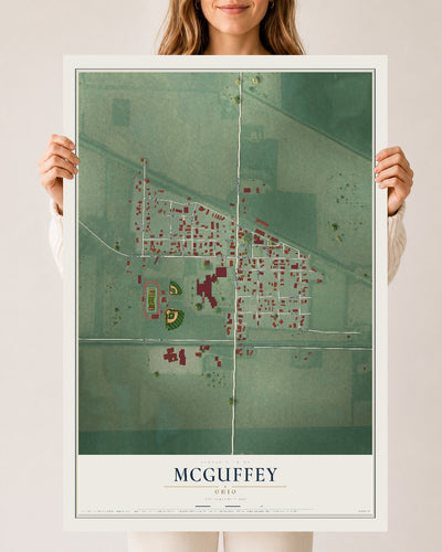 Map of McGuffey, Ohio, 24 x 36 inch unframed archival matte print