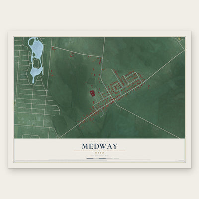 Medway, Ohio map print, the full design