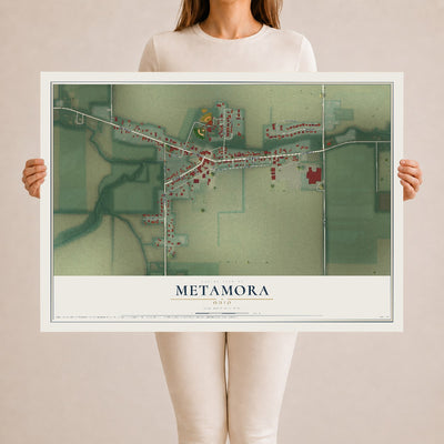Map of Metamora, Ohio, 24 x 36 inch unframed archival matte print