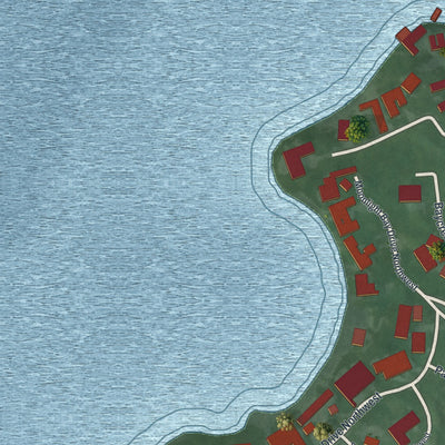 Close-up of the map of Meyers Lake, Ohio print showing street and building detail