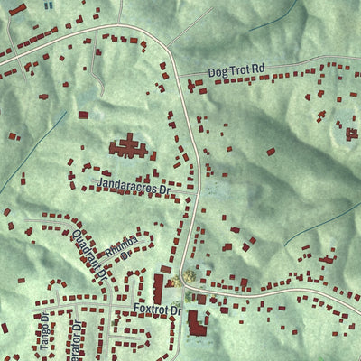 Close-up of the map of Miami Heights, Ohio print showing street and building detail