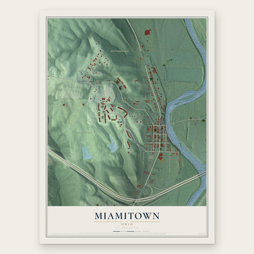 Miamitown, Ohio map print, the full design