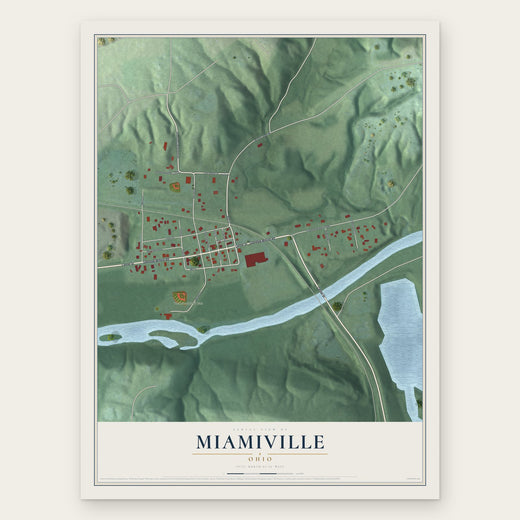 Miamiville, Ohio map print, the full design
