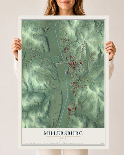 Map of Millersburg, Ohio, 24 x 36 inch unframed archival matte print