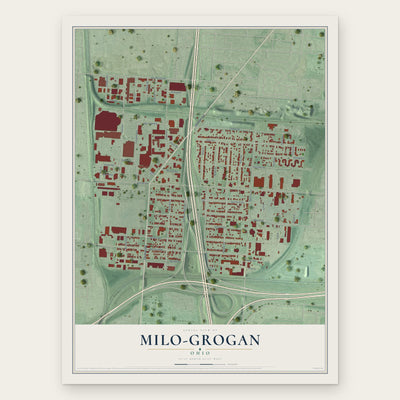 Milo-Grogan, Ohio map print, the full design
