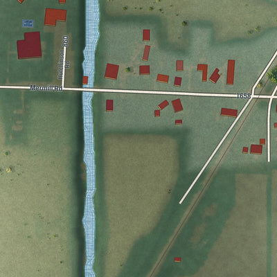Second close-up of the map of Milton Center, Ohio print showing more streets and buildings