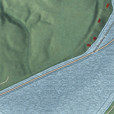 Second close-up of the map of Mineral City, Ohio print showing more streets and buildings