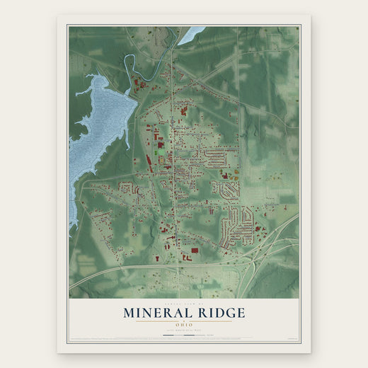 Mineral Ridge, Ohio map print, the full design