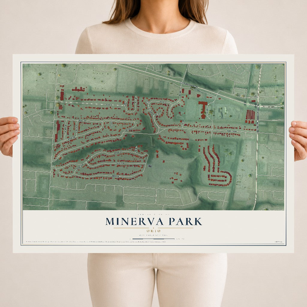 Map of Minerva Park, Ohio, 18 x 24 inch unframed archival matte print