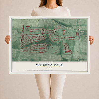 Map of Minerva Park, Ohio, 24 x 36 inch unframed archival matte print