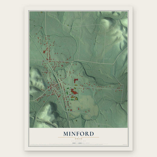 Minford, Ohio map print, the full design