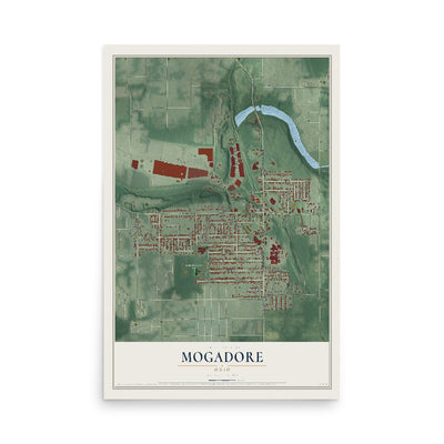Map of Mogadore, Ohio, 12 x 18 inch unframed archival matte print