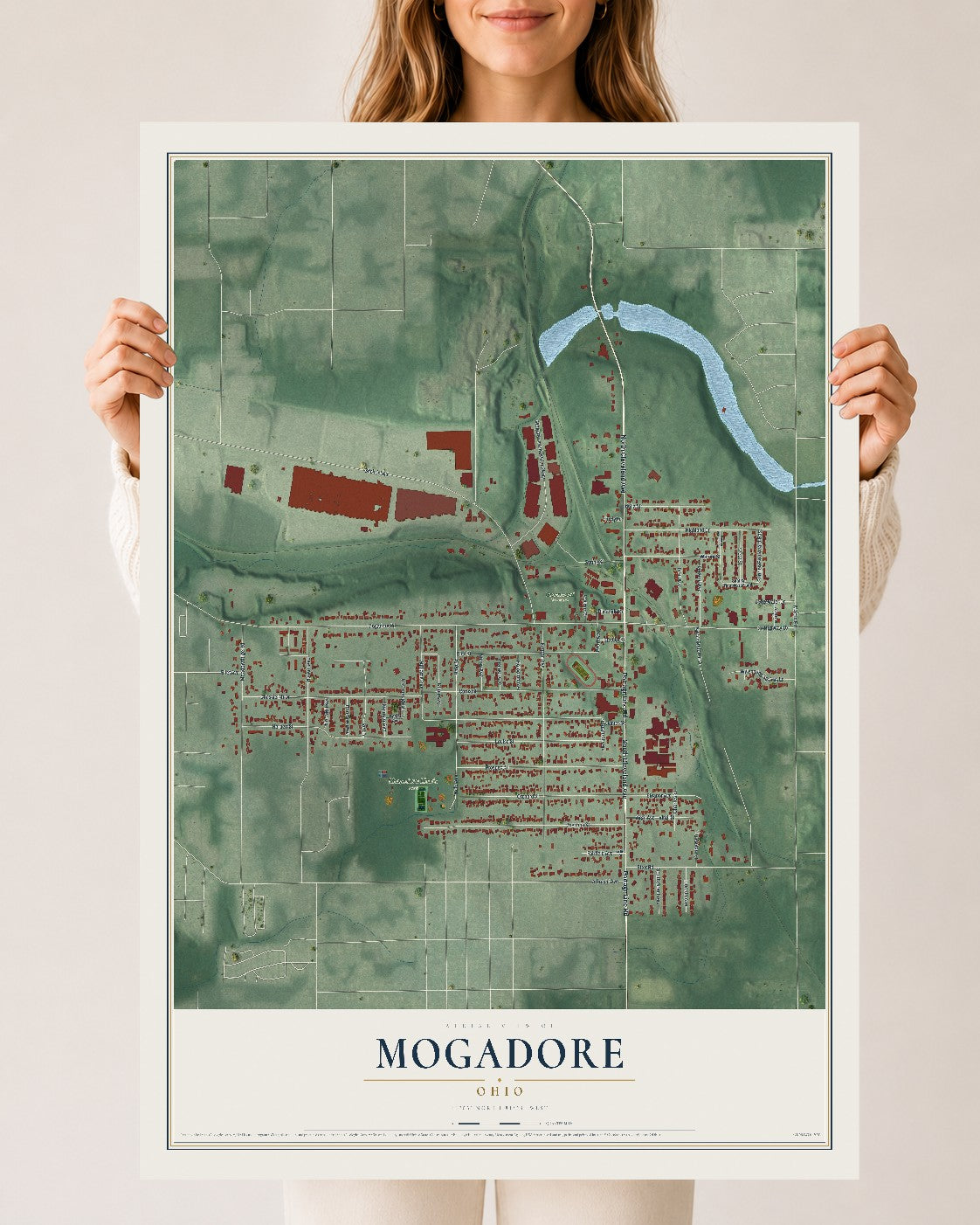 Map of Mogadore, Ohio, 24 x 36 inch unframed archival matte print