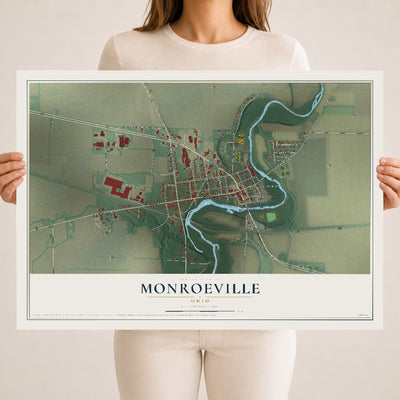 Map of Monroeville, Ohio, 18 x 24 inch unframed archival matte print