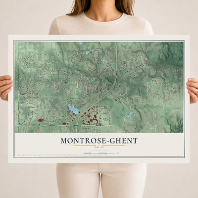 Map of Montrose-Ghent, Ohio, 18 x 24 inch unframed archival matte print