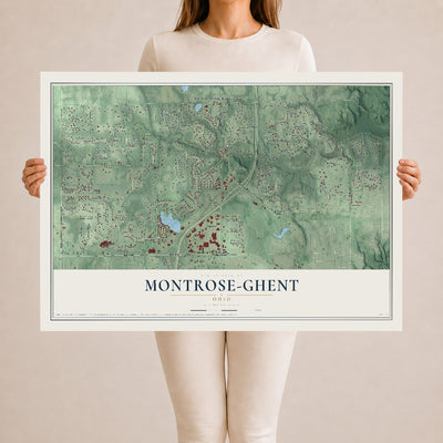 Map of Montrose-Ghent, Ohio, 24 x 36 inch unframed archival matte print