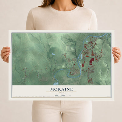 Map of Moraine, Ohio, 12 x 18 inch unframed archival matte print