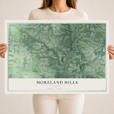 Map of Moreland Hills, Ohio, 18 x 24 inch unframed archival matte print