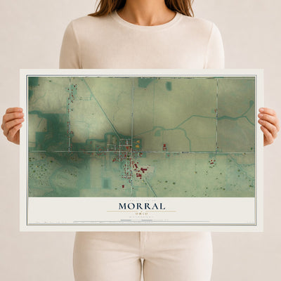 Map of Morral, Ohio, 12 x 18 inch unframed archival matte print