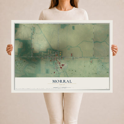 Map of Morral, Ohio, 24 x 36 inch unframed archival matte print