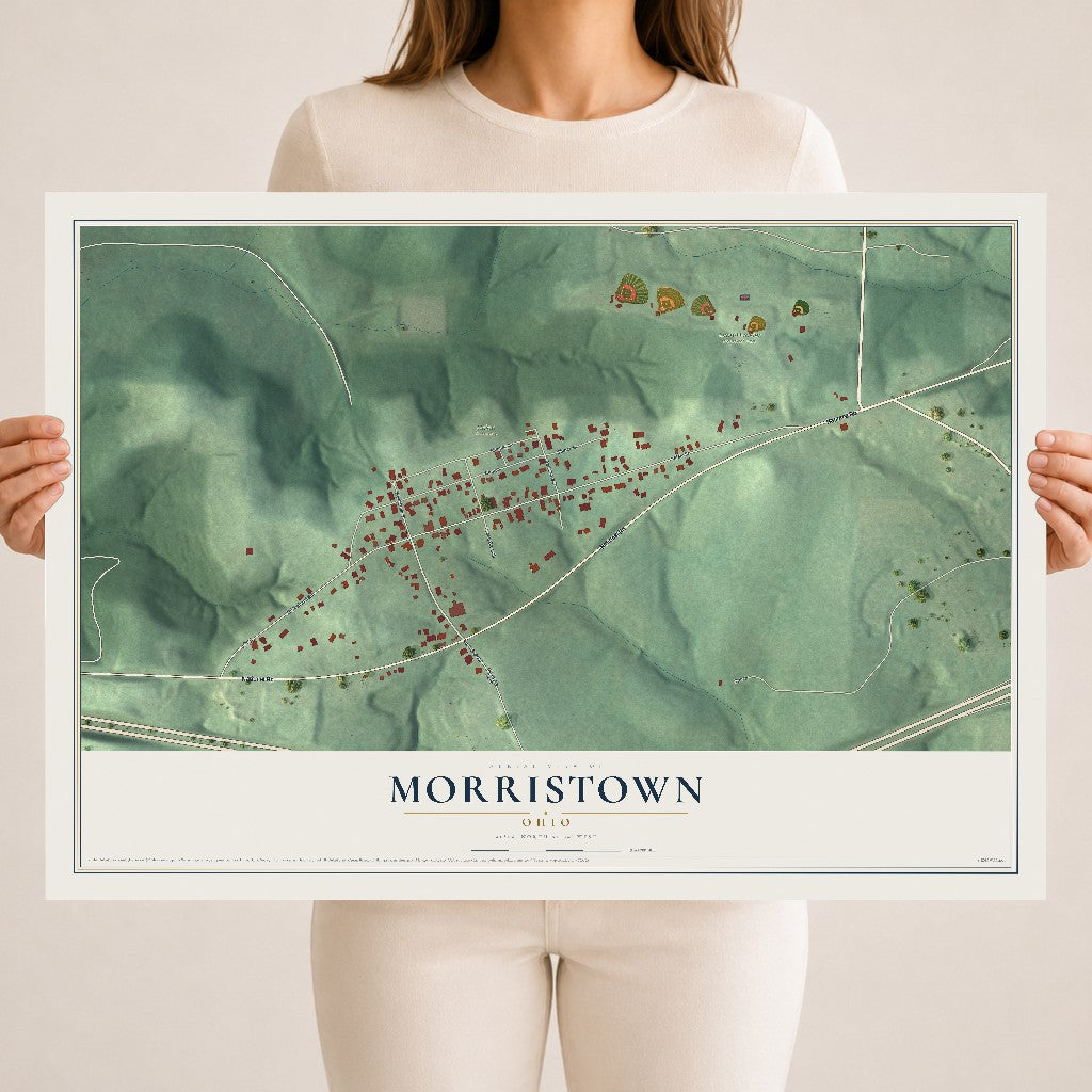 Map of Morristown, Ohio, 18 x 24 inch unframed archival matte print
