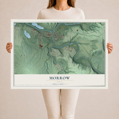 Map of Morrow, Ohio, 24 x 36 inch unframed archival matte print