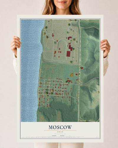 Map of Moscow, Ohio, 24 x 36 inch unframed archival matte print