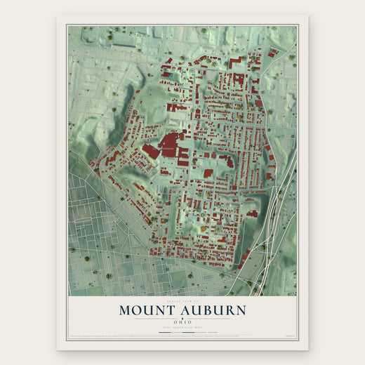 Mount Auburn, Ohio map print, the full design