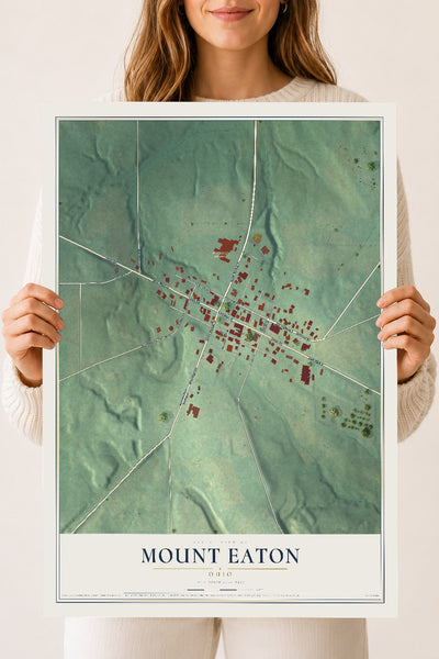 Map of Mount Eaton, Ohio, 18 x 24 inch unframed archival matte print