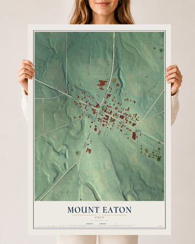 Map of Mount Eaton, Ohio, 24 x 36 inch unframed archival matte print