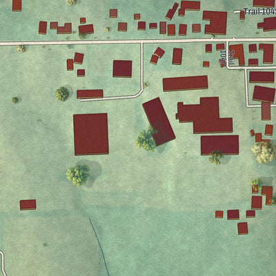 Close-up of the map of Mount Hope, Ohio print showing street and building detail