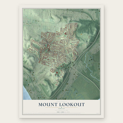 Mount Lookout, Ohio map print, the full design