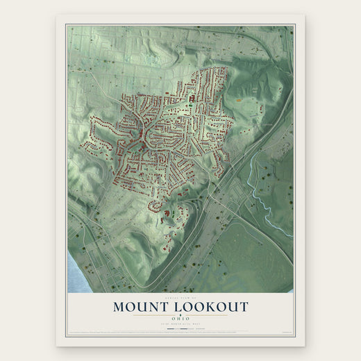 Mount Lookout, Ohio map print, the full design