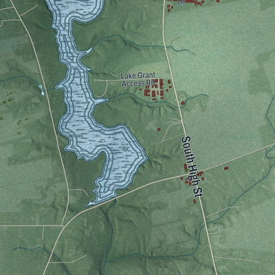 Second close-up of the map of Mount Orab, Ohio print showing more streets and buildings