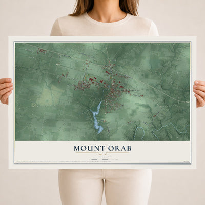 Map of Mount Orab, Ohio, 18 x 24 inch unframed archival matte print