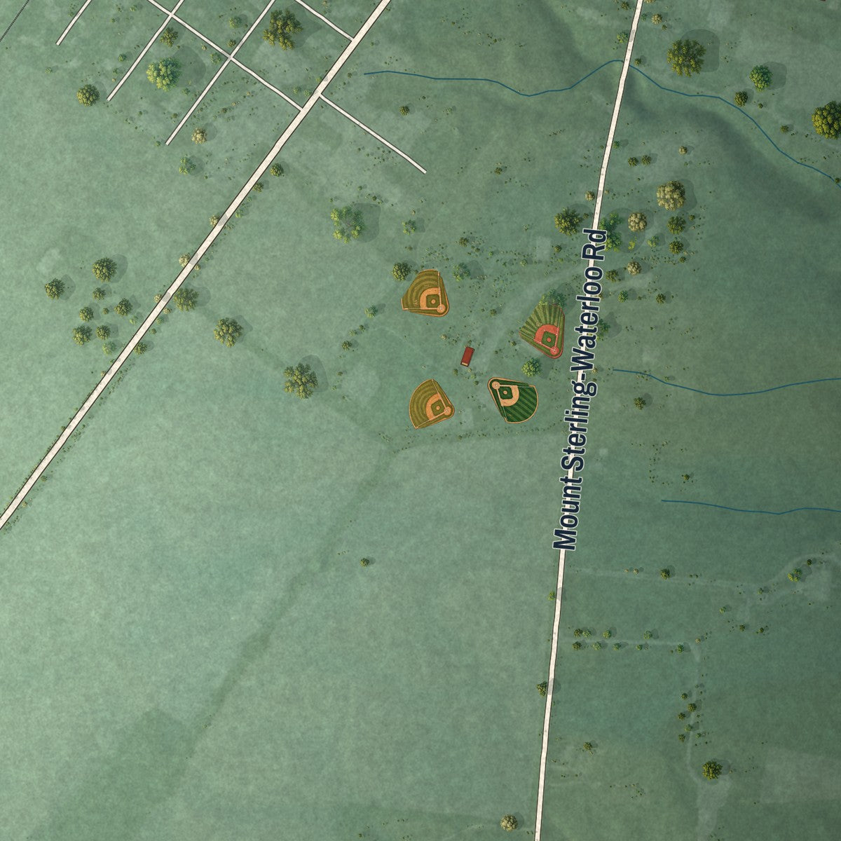 Second close-up of the map of Mount Sterling, Ohio print showing more streets and buildings