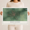 Map of Mount Victory, Ohio, 12 x 18 inch unframed archival matte print