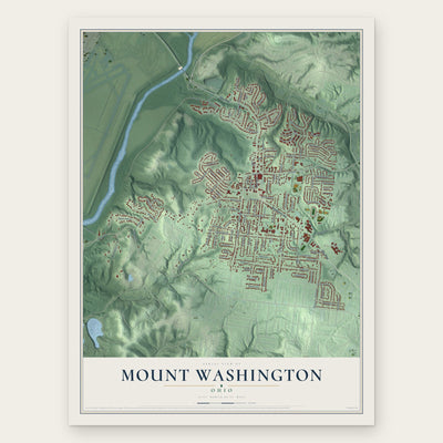 Mount Washington, Ohio map print, the full design