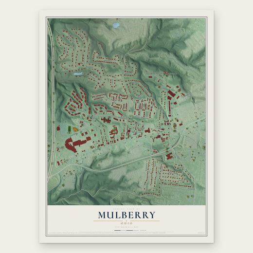 Mulberry, Ohio map print, the full design