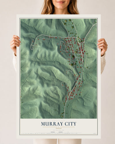 Map of Murray City, Ohio, 24 x 36 inch unframed archival matte print